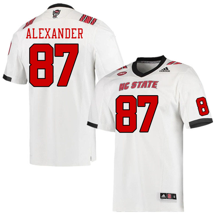 Men #87 Blair Alexander NC State Wolfpack College Football Jerseys Stitched Sale-White
